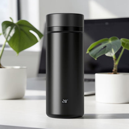 Apey Modern Smart Thermos Mug - 500ml Stainless Steel Vacuum Insulated Water Bottle with LED Temperature Display